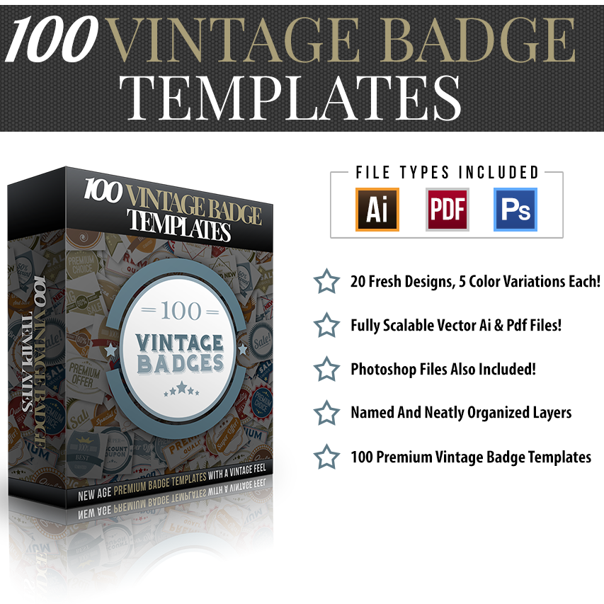 100 vintage badge design templates