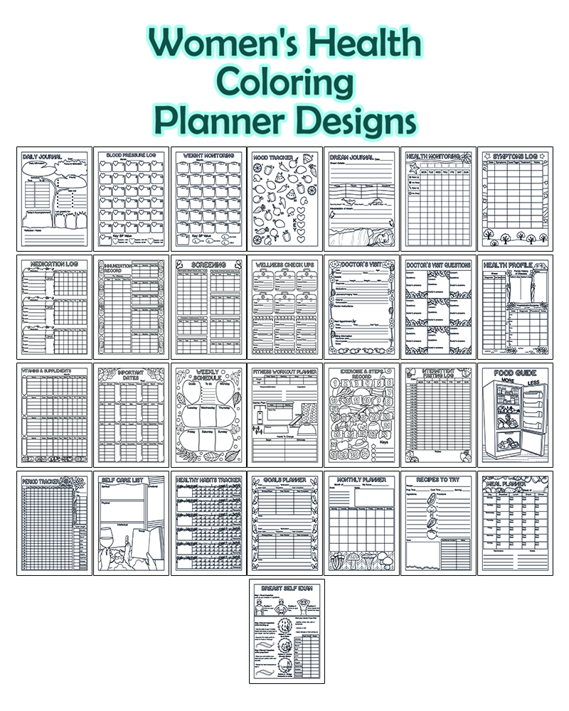 Women's Health Colouring Planner