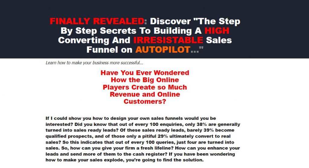 Covert Sales Funnel Chronicle (Undisclosed Method)