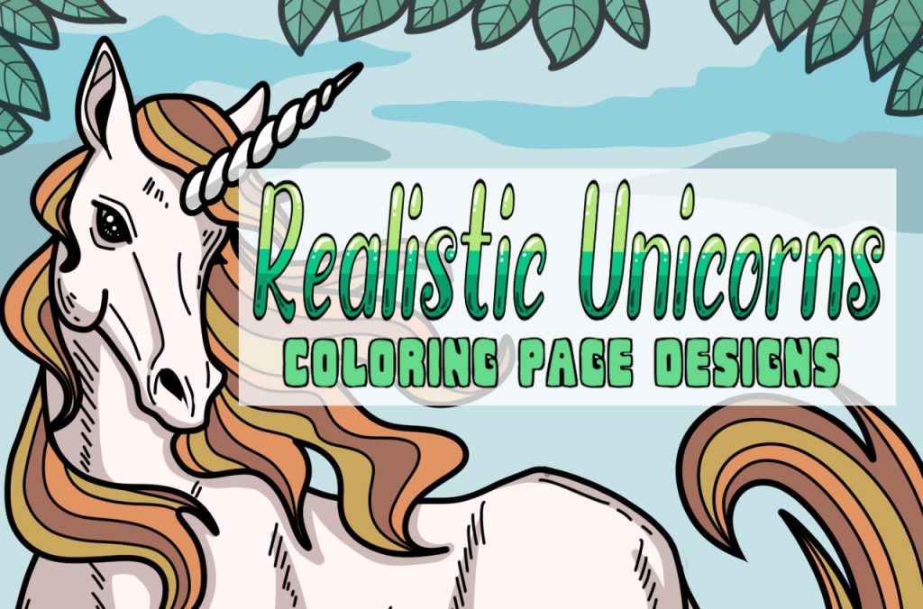 Realistic Unicorns Coloring Pages