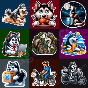 husky dog stickers