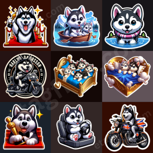 husky dog stickers