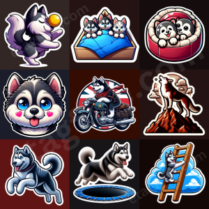 husky dog stickers