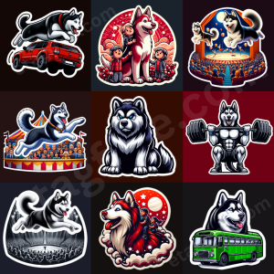 husky dog stickers